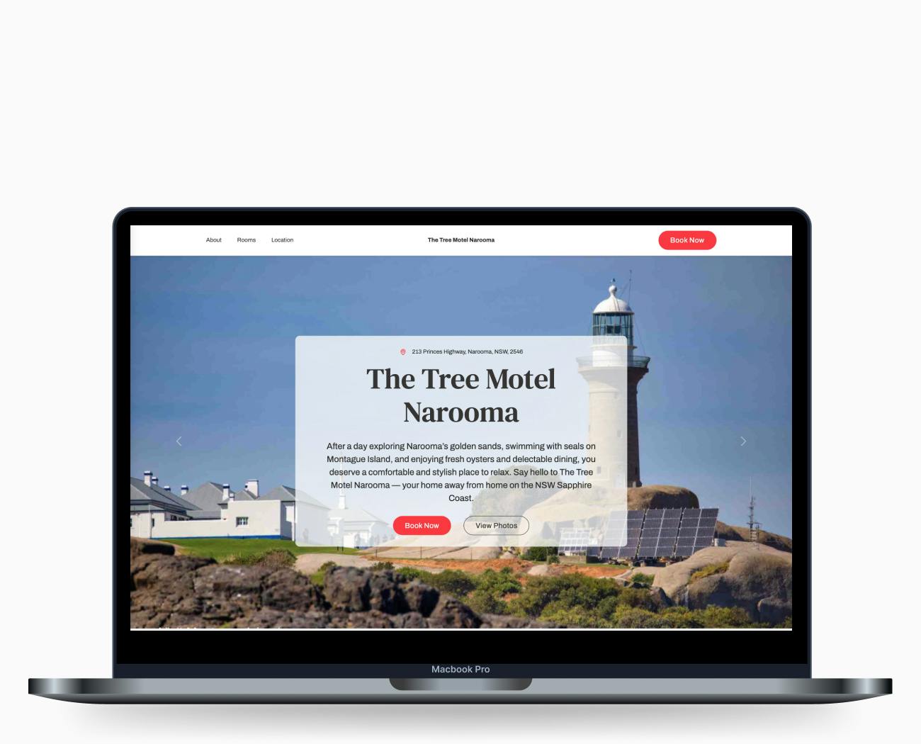 The Tree Motel Narooma - custom designed and built WordPress website by WebKingdom